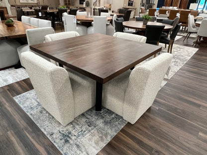 Maxwell Acacia 54" Square Dining Table - Natural + Smoke BASE