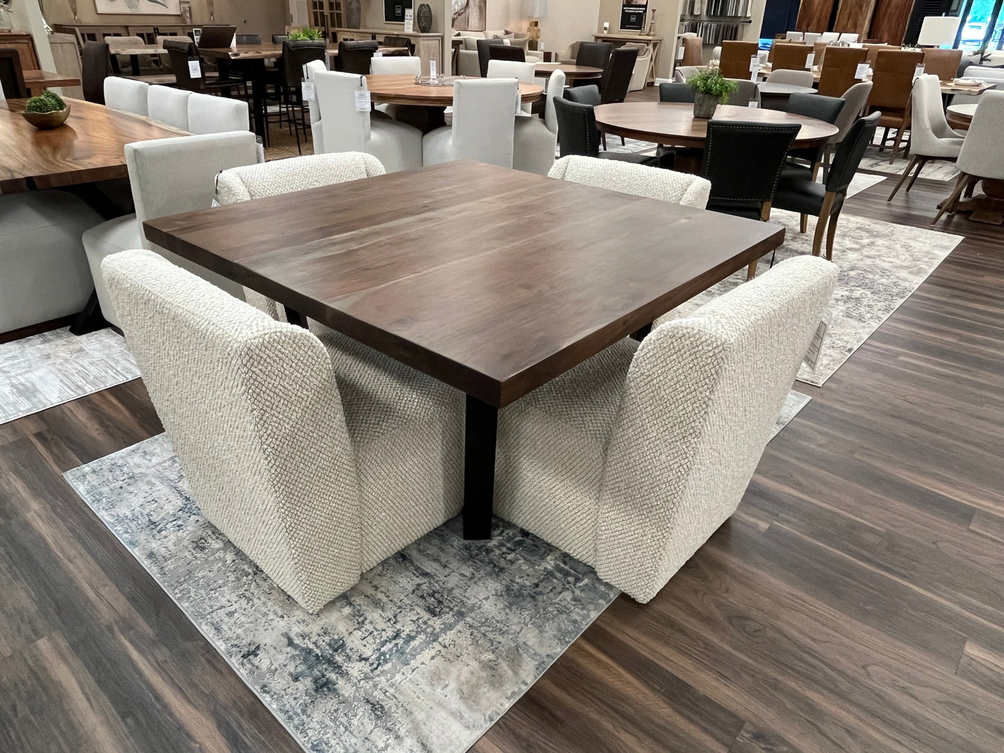 Maxwell Acacia 54" Square Dining Table - Natural + Smoke