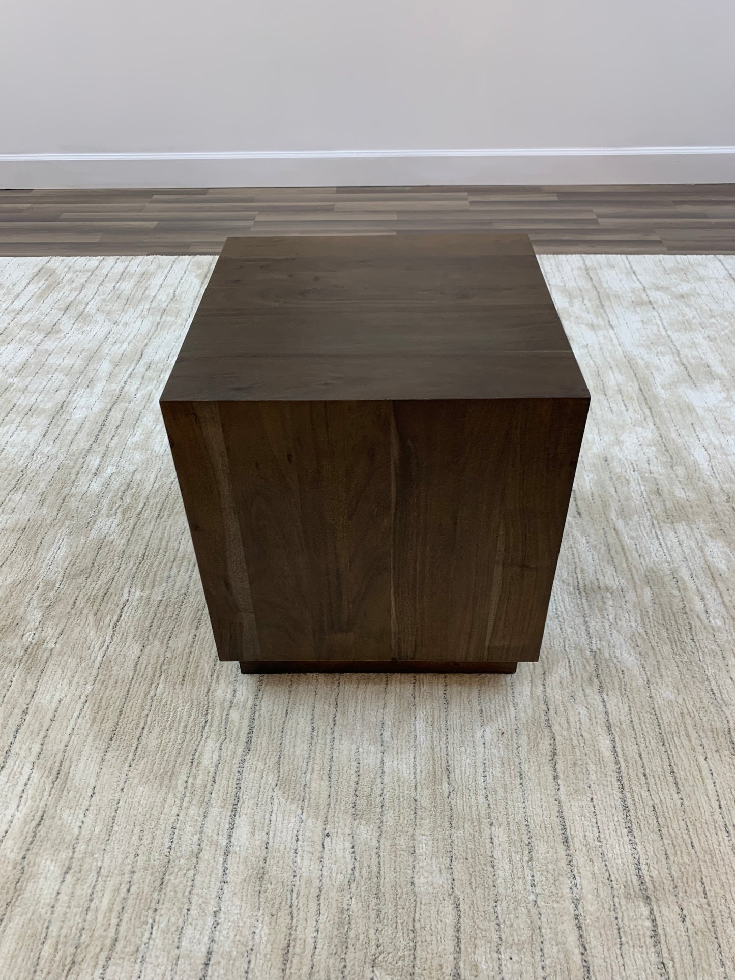 Malcolm Acacia 20" Square End Table - Natural + Smoke