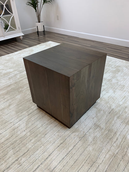 Malcolm Acacia 20" Square End Table - Natural + Smoke