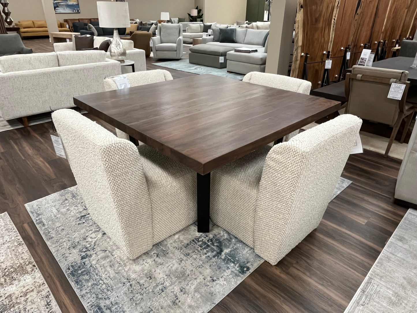 Maxwell Acacia 54" Square Dining Table - Natural + Smoke BASE