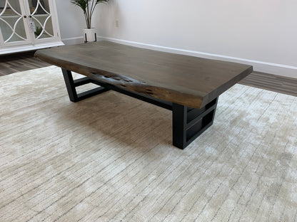 Malcolm Acacia 60" Live Edge Coffee Table - Natural + Smoke