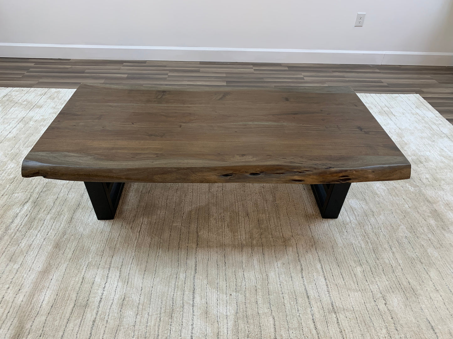 Malcolm Acacia 60" Live Edge Coffee Table - Natural + Smoke