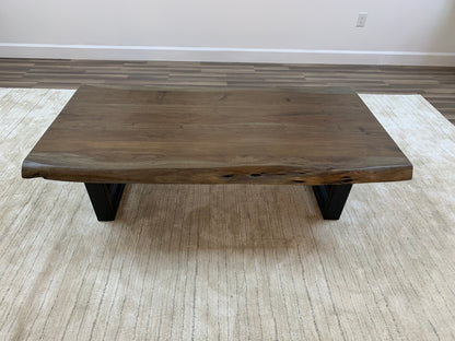 Malcolm Acacia 60" Live Edge Coffee Table - Natural + Smoke