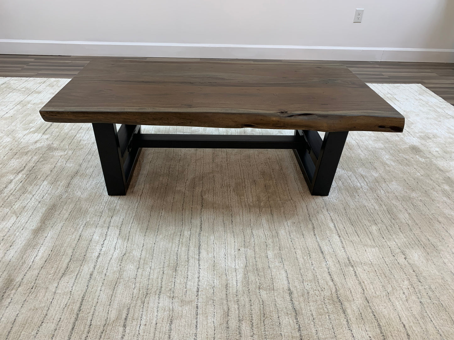 Malcolm Acacia 52" Live Edge Coffee Table - Natural + Smoke