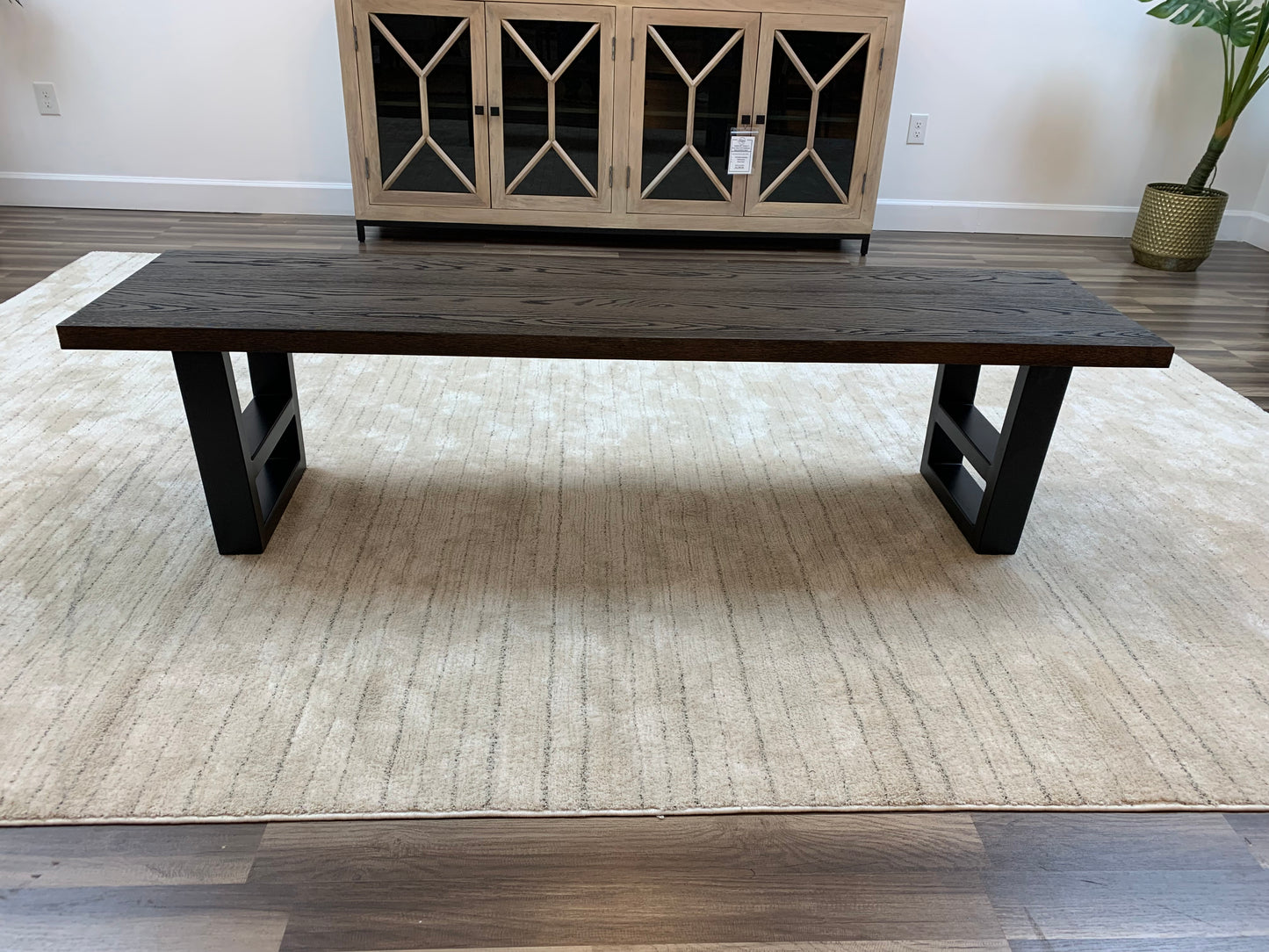 Wallace 72" Oak Dining Bench - Sandblasted Black