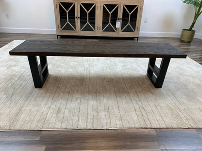 Wallace 72" Oak Dining Bench - Sandblasted Black