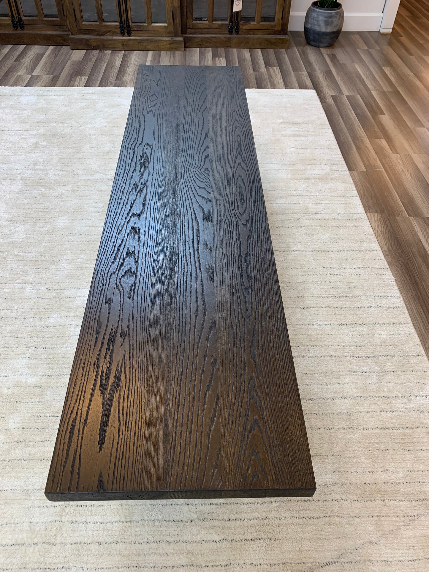 Wallace 72" Oak Dining Bench - Sandblasted Black