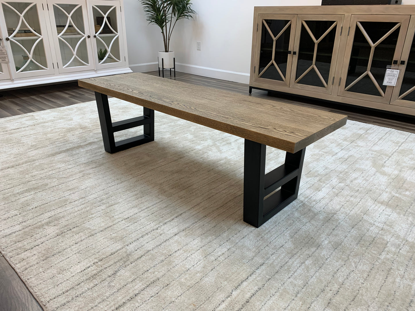 Wallace 60" Oak Dining Bench - Sandblasted Natural