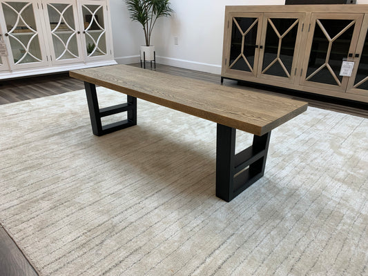 Wallace 60" Oak Dining Bench - Sandblasted Natural