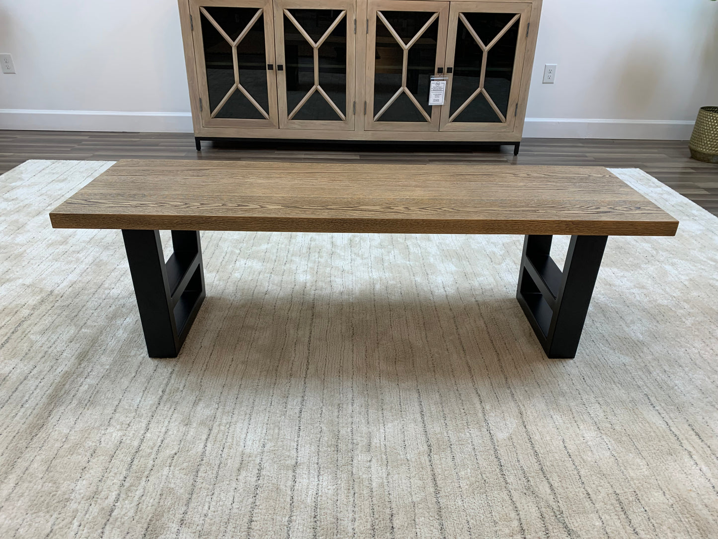 Wallace 60" Oak Dining Bench - Sandblasted Natural