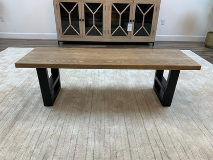 Wallace 60" Oak Dining Bench - Sandblasted Natural