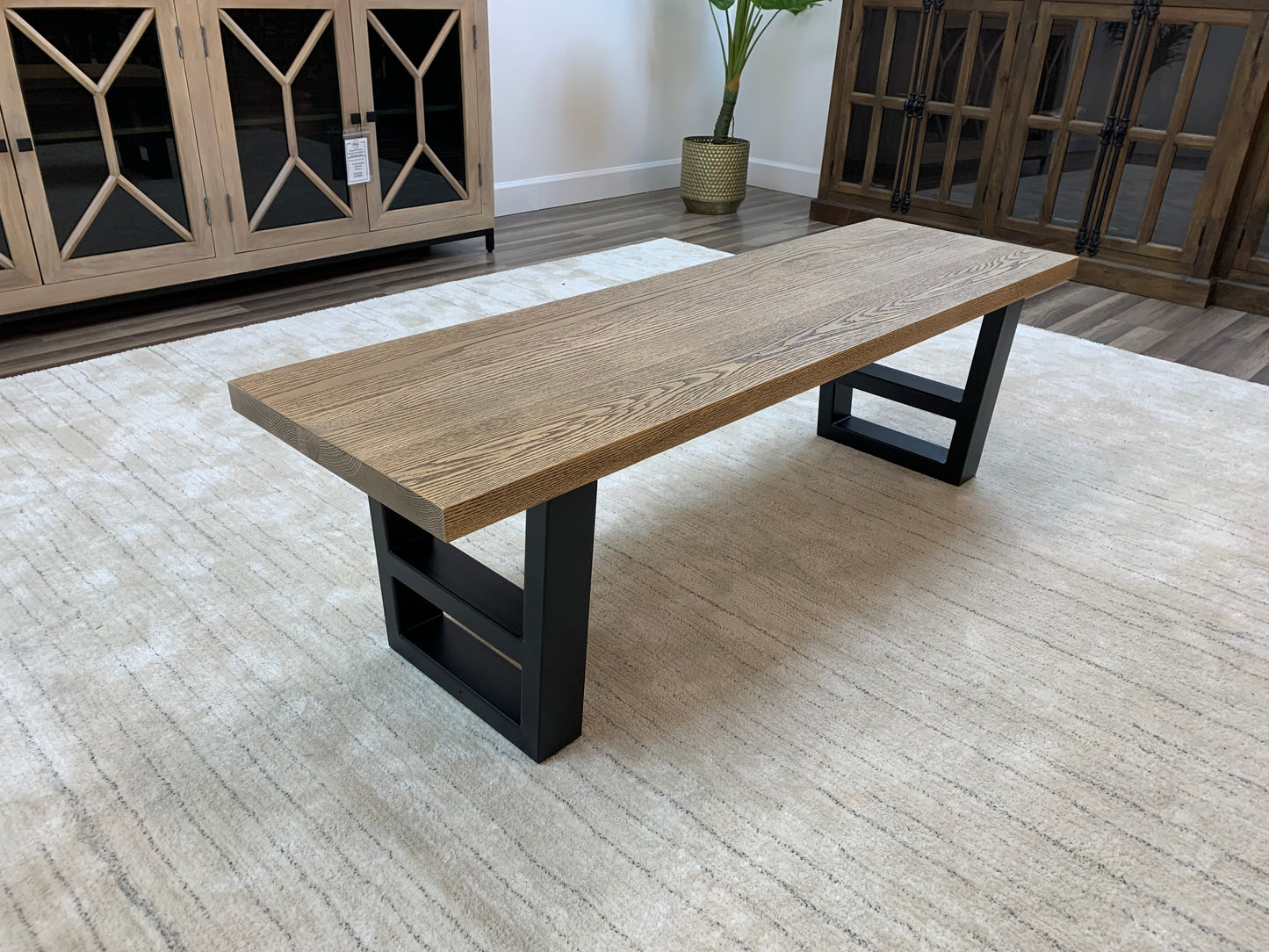 Wallace 60" Oak Dining Bench - Sandblasted Natural