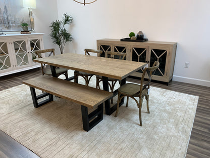 Wallace 72" Oak Dining Table - Sandblasted Natural