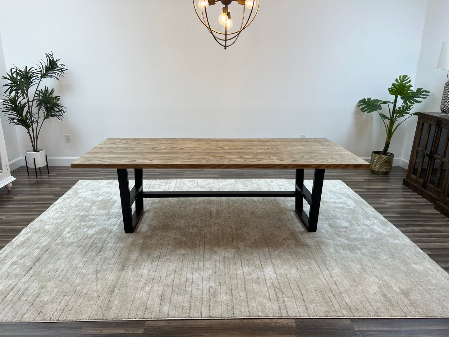 Wallace 96" Oak Dining Table - Sandblasted Natural