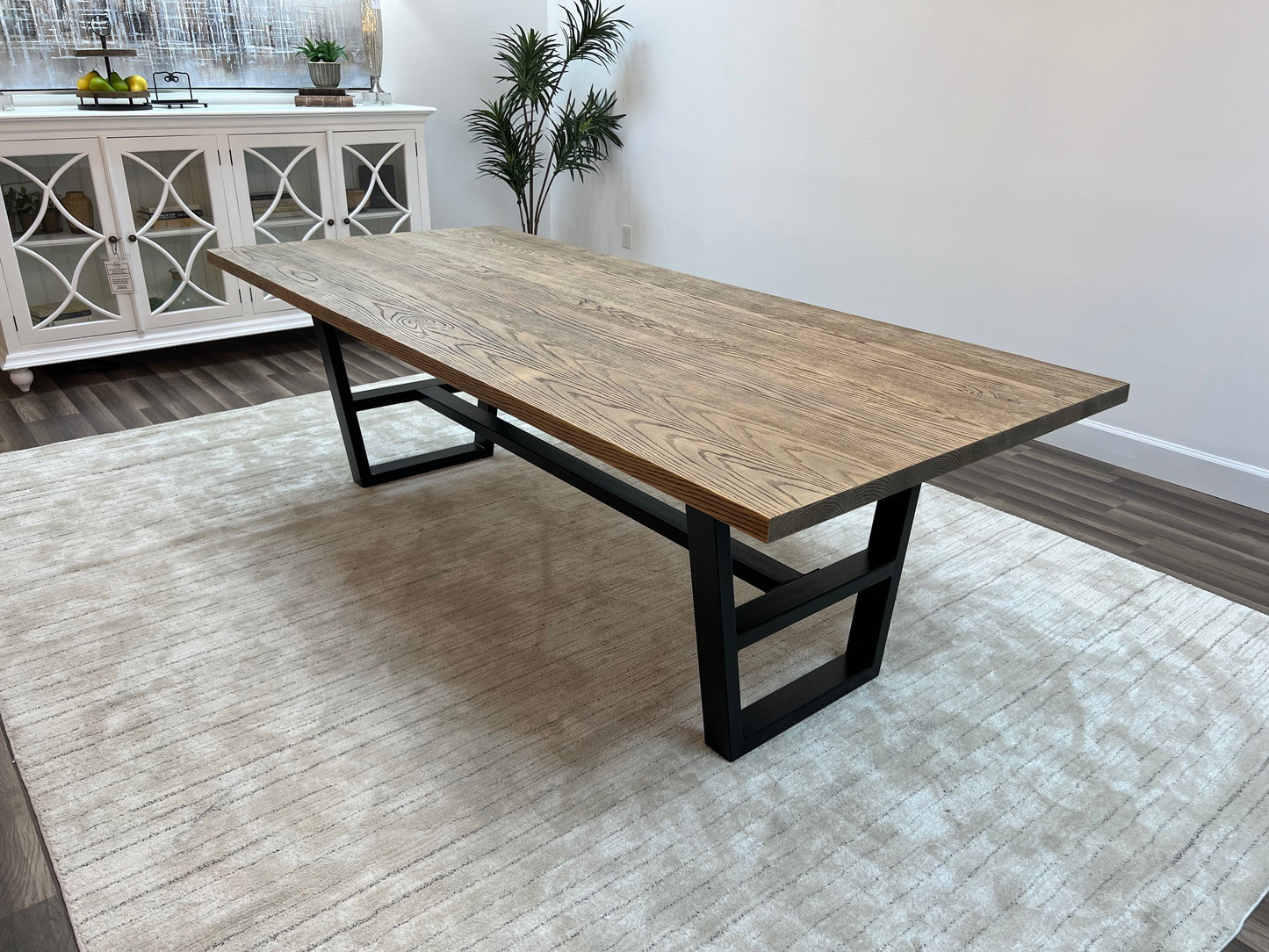 Wallace 96" Oak Dining Table - Sandblasted Natural
