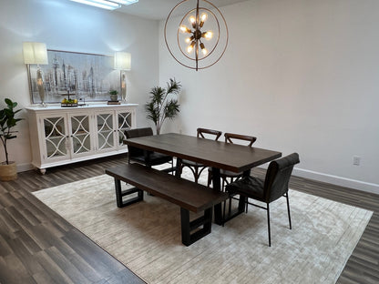 Maxwell Acacia 72" Dining Table - Natural + Smoke