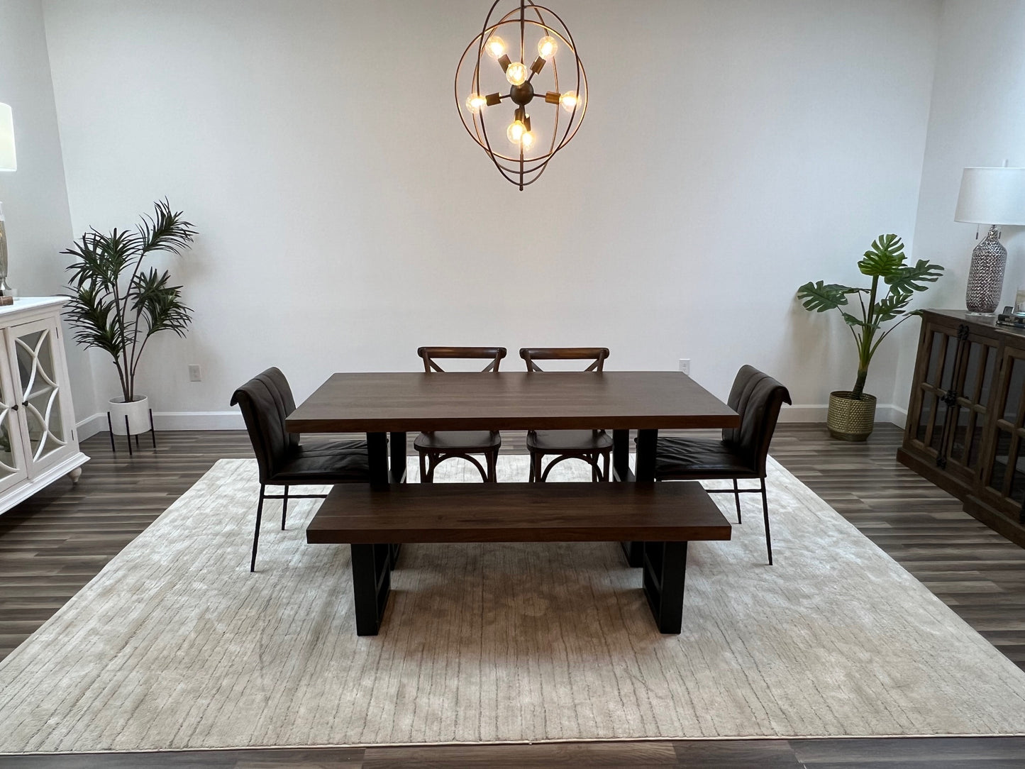 Maxwell Acacia 72" Dining Table - Natural + Smoke