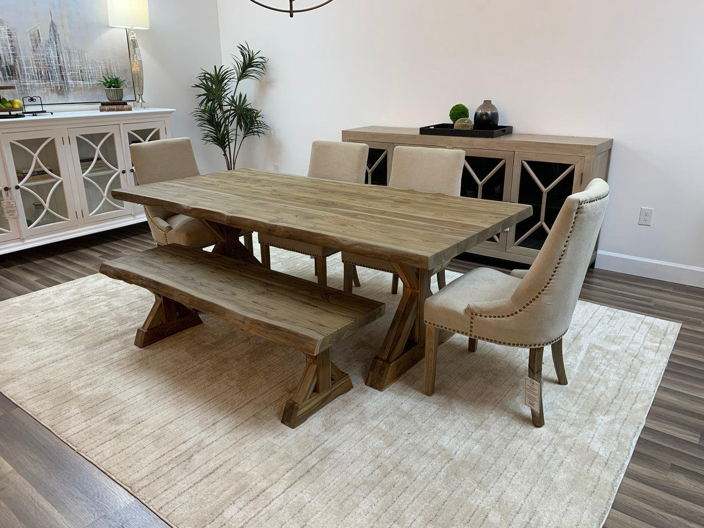 Bartholomew 84" Teak Live Edge Dining Table - Natural