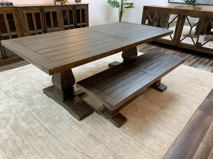 Constantine 84" Trestle Dining Table - Distressed Natural