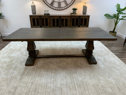 Constantine 96" Trestle Dining Table - Distressed Natural