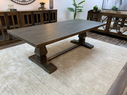 Constantine 96" Trestle Dining Table - Distressed Natural