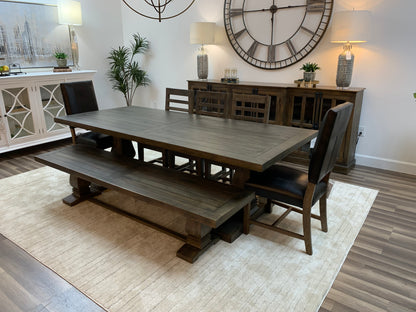 Constantine 96" Trestle Dining Table - Distressed Natural