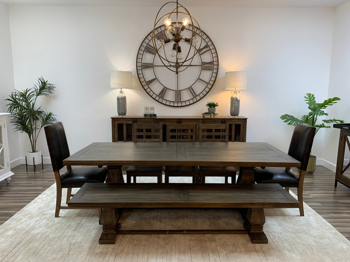 Constantine 96" Trestle Dining Table - Distressed Natural