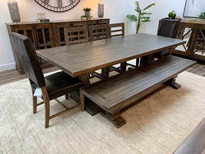 Constantine 96" Trestle Dining Table - Distressed Natural