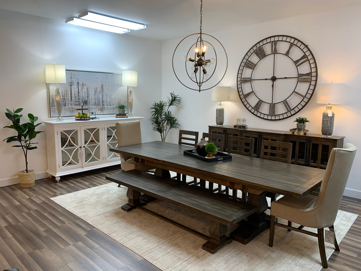 Constantine 96" - 120" Extension Dining Table - Distressed Natural