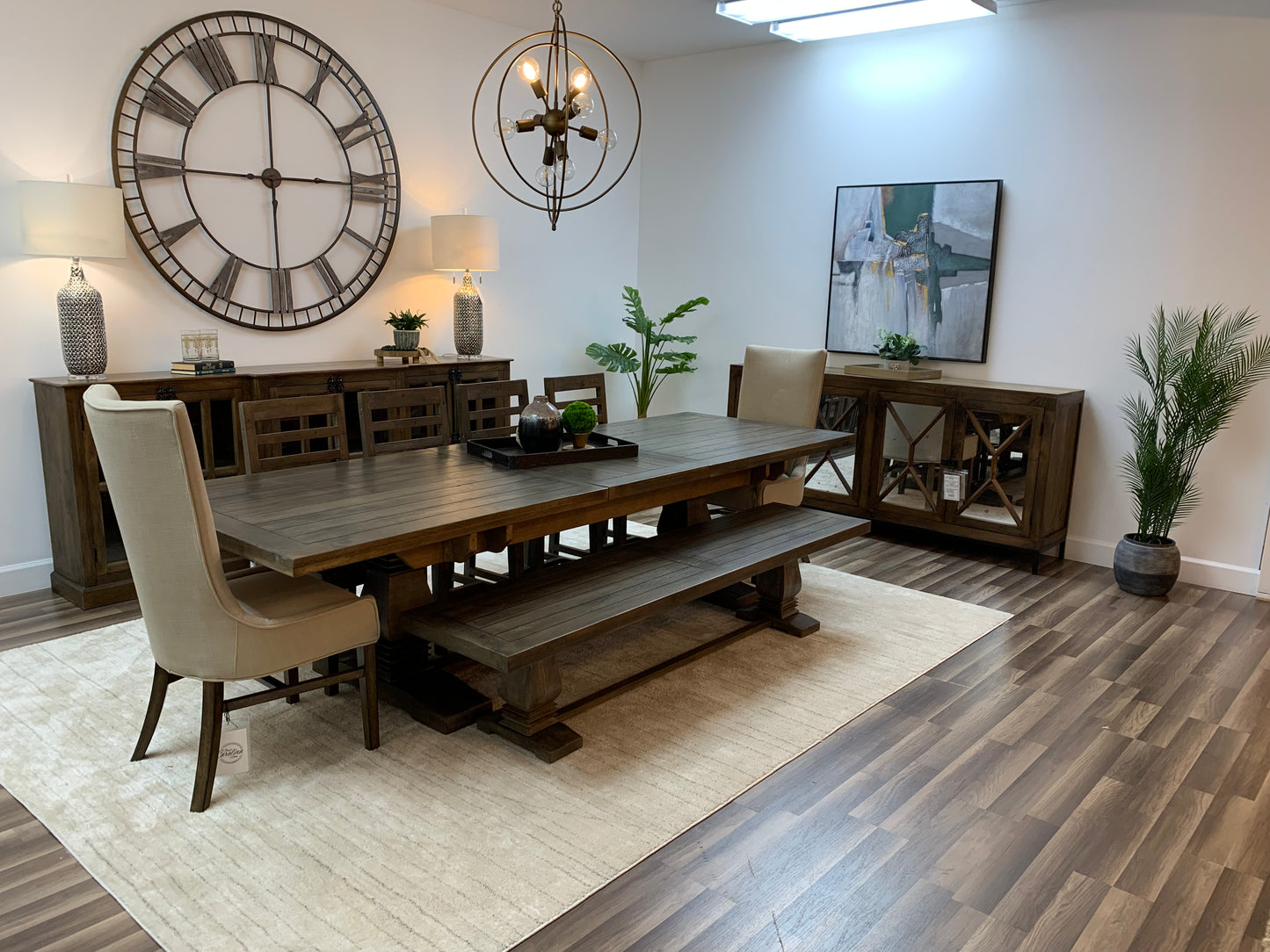 Constantine 96" - 120" Extension Dining Table - Distressed Natural