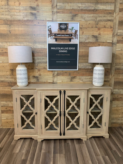 Charlene 72" Acacia 4 Door Breakfront Sideboard - New White Wash