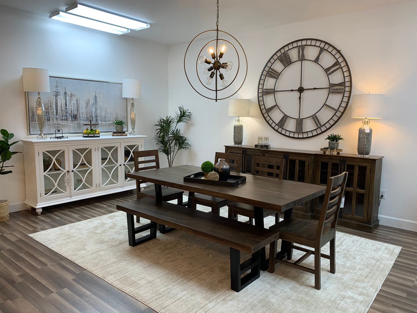 Maxwell Acacia 84" Dining Table - Natural + Smoke