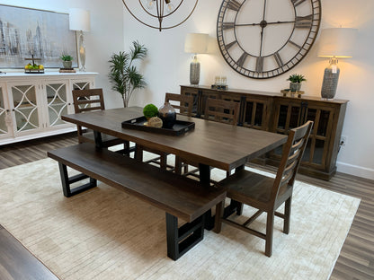 Maxwell Acacia 84" Dining Table - Natural + Smoke