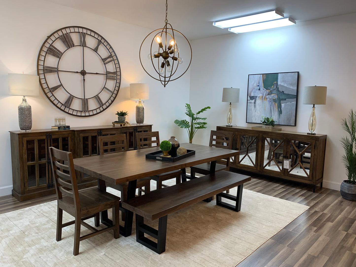 Maxwell Acacia 84" Dining Table - Natural + Smoke