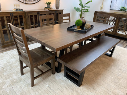 Maxwell Acacia 84" Dining Table - Natural + Smoke