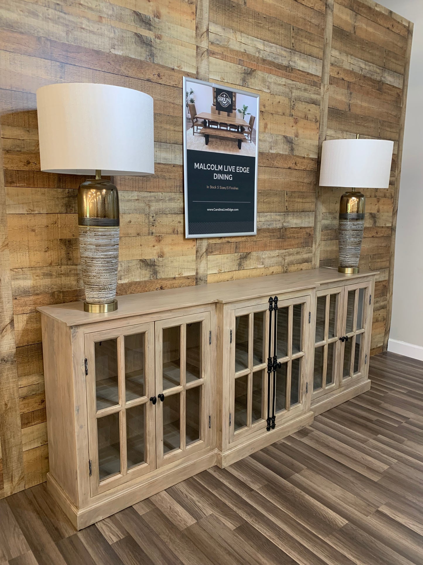 Billings 100" Breakfront 6 Door Sideboard - New White Wash