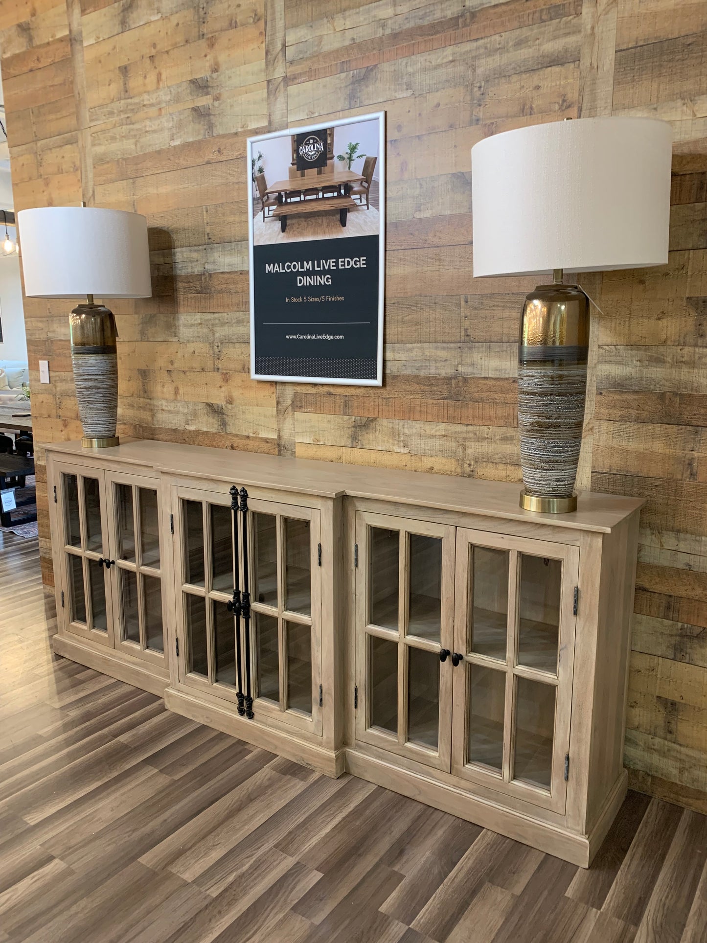 Billings 100" Breakfront 6 Door Sideboard - New White Wash