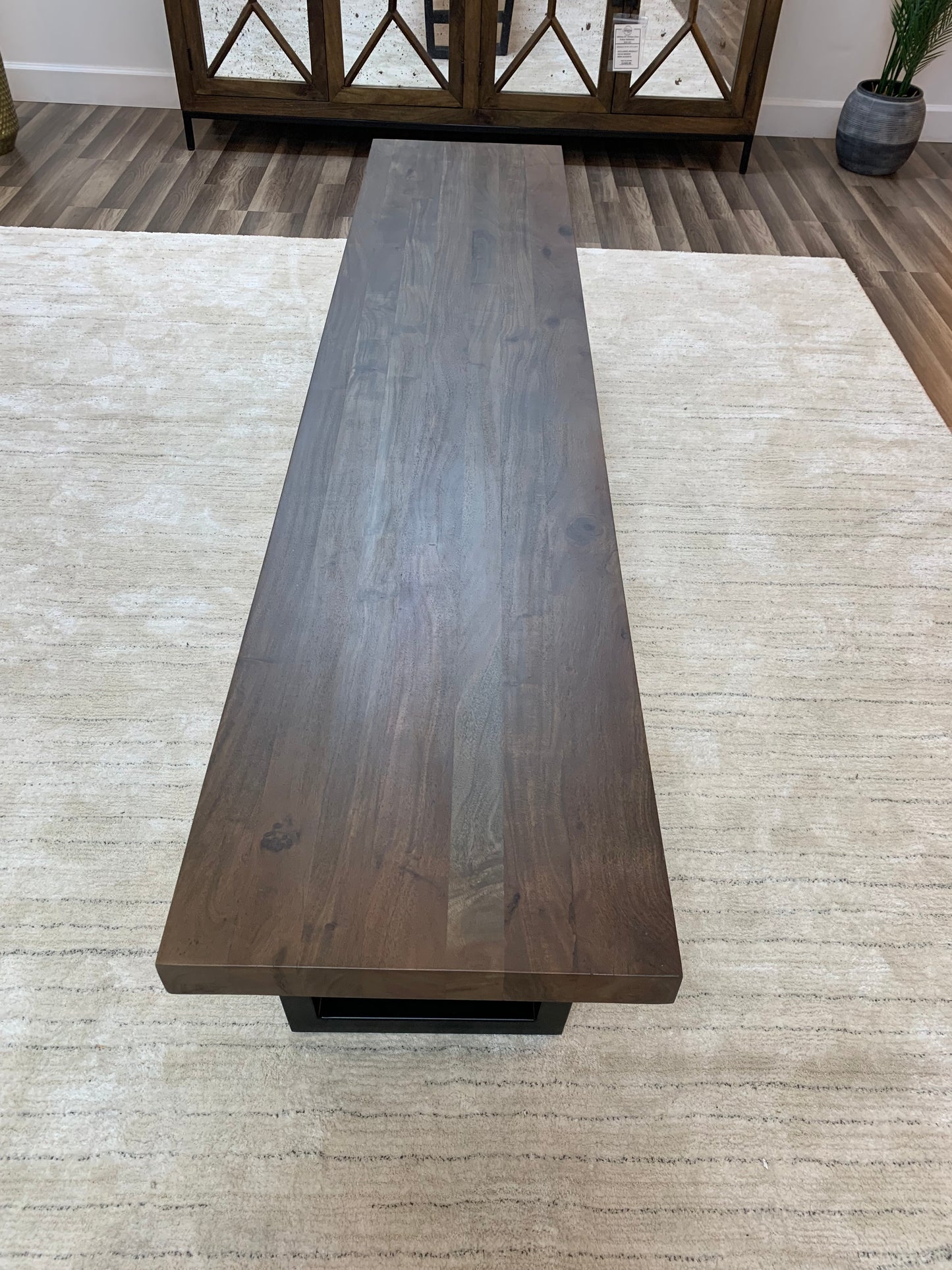 Maxwell 84" Acacia Dining Bench - Natural + Smoke