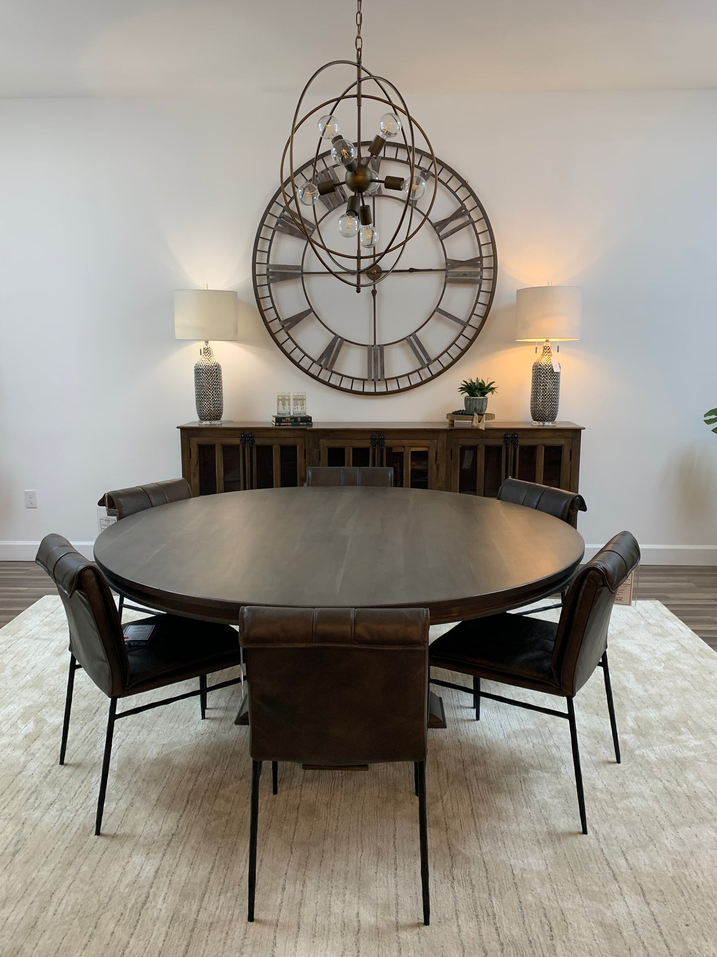 Weston 72" Acacia Round Dining Table - Natural + Smoke
