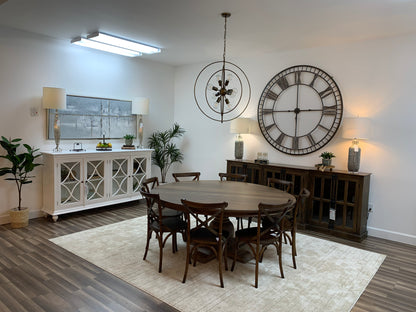 Weston 72" Acacia Round Dining Table - Natural + Gray