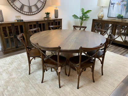 Weston 72" Acacia Round Dining Table - Natural + Gray