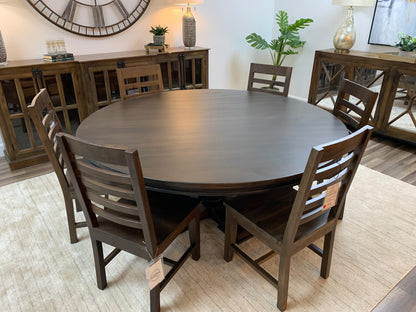 Weston 72" Acacia Round Dining Table - Natural + Black