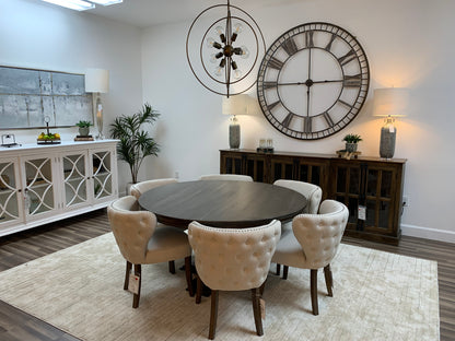 Weston 60" Acacia Round Dining Table - Natural + Smoke