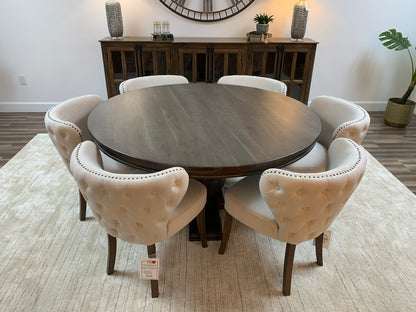Weston 60" Acacia Round Dining Table - Natural + Smoke