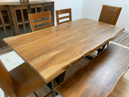 Malcolm Acacia 72" Live Edge Dining Table - Natural