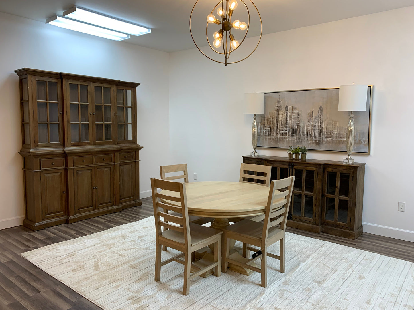 Weston 53" Acacia Round Dining Table - New White Wash