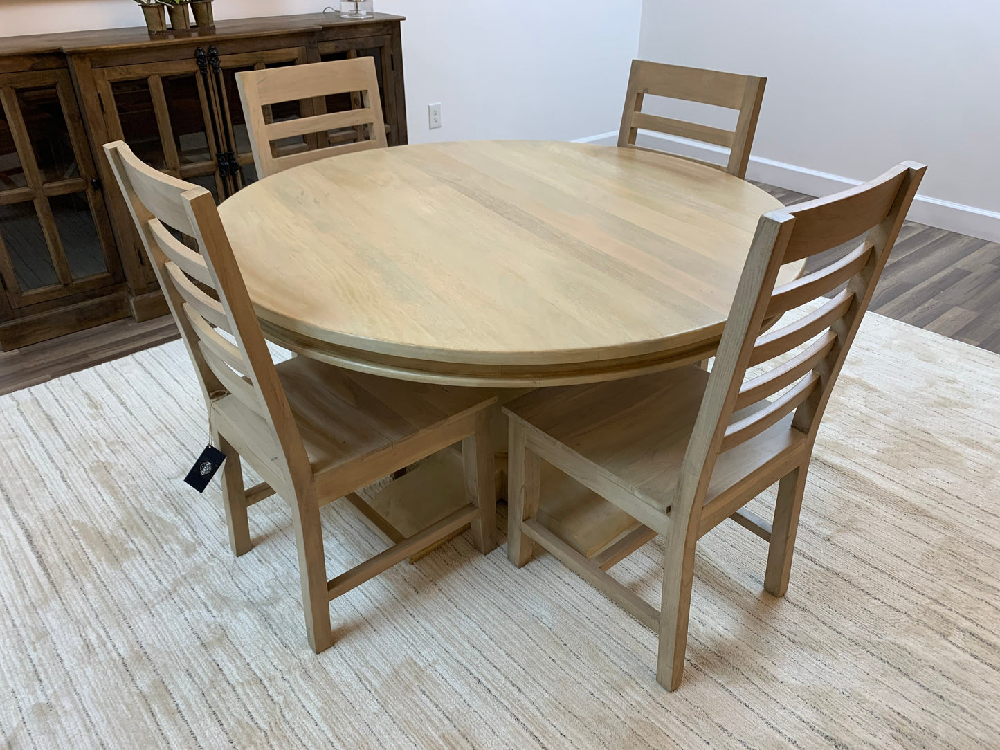 Weston 53" Acacia Round Dining Table - New White Wash