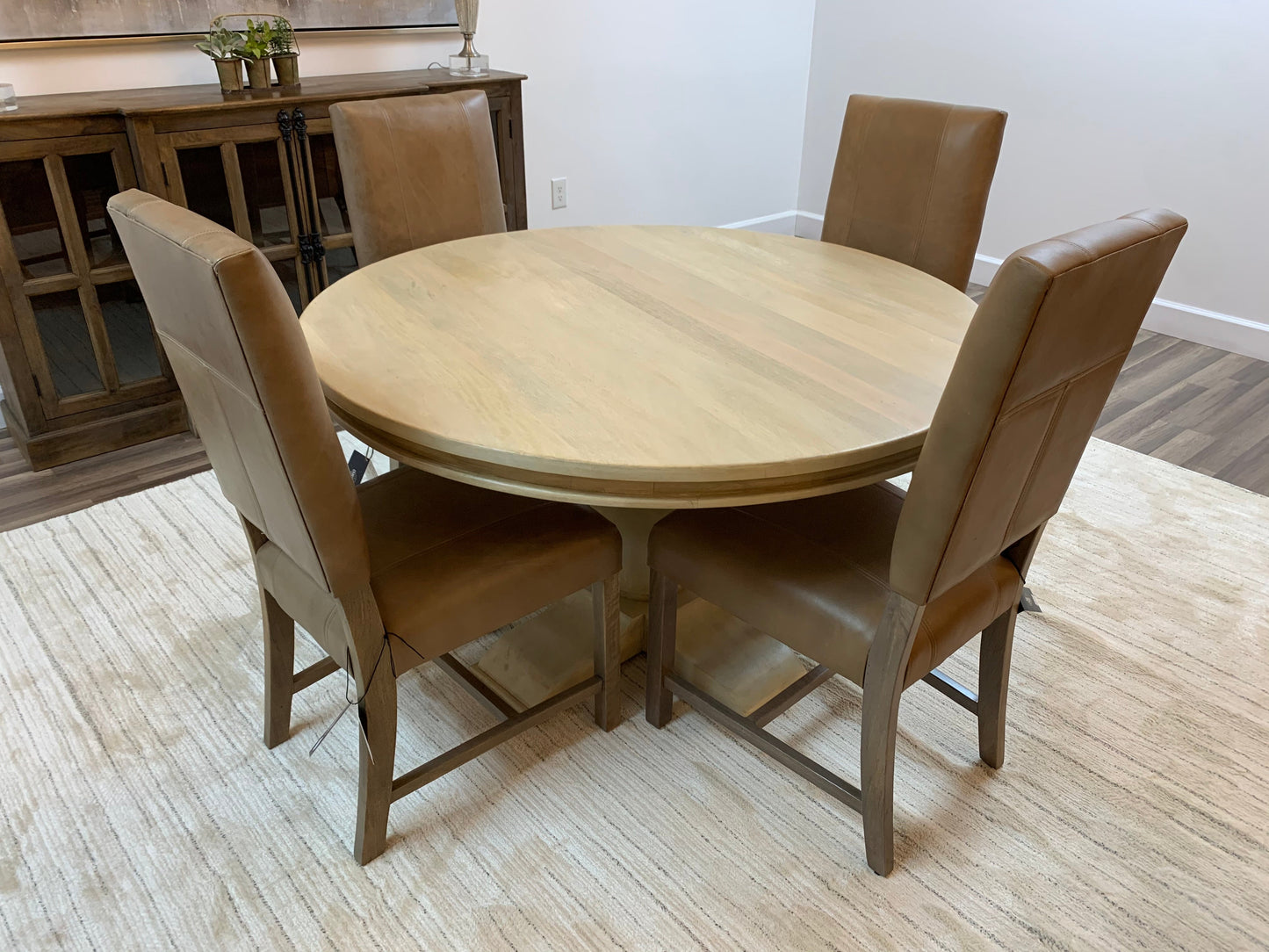 Weston 53" Acacia Round Dining Table - New White Wash