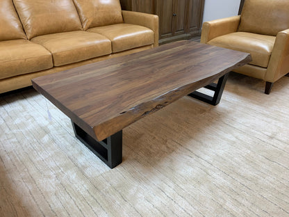 Malcolm Acacia 60" Live Edge Coffee Table - Natural + Gray